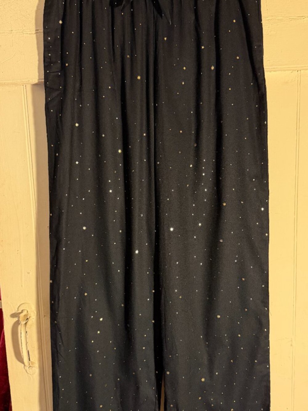 NWT Victoria's Secret Black w/Gold Stars Cotton/Modal Blend Pajama Pants Sz M